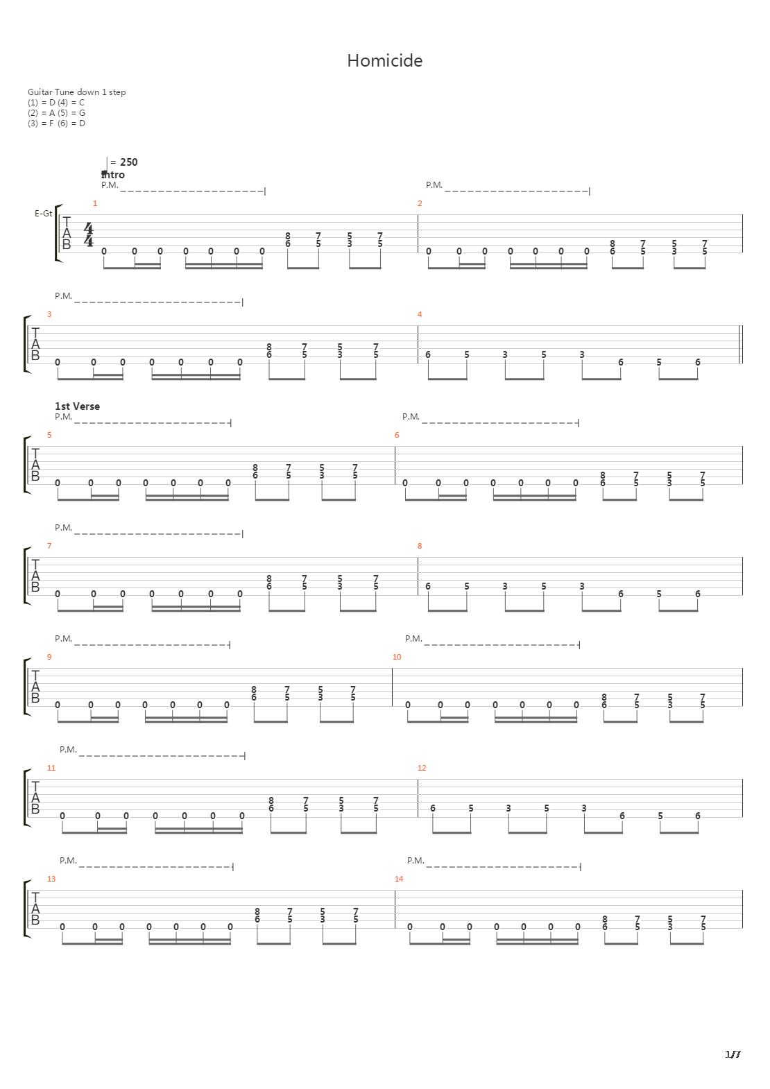 Homicide吉他谱