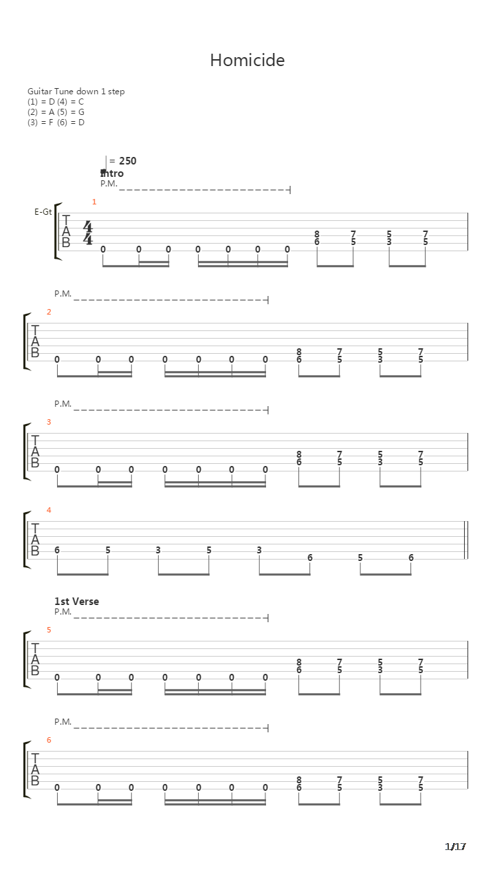 Homicide吉他谱