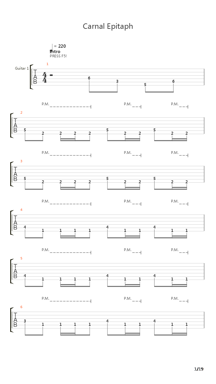 Carnal Epitaph吉他谱
