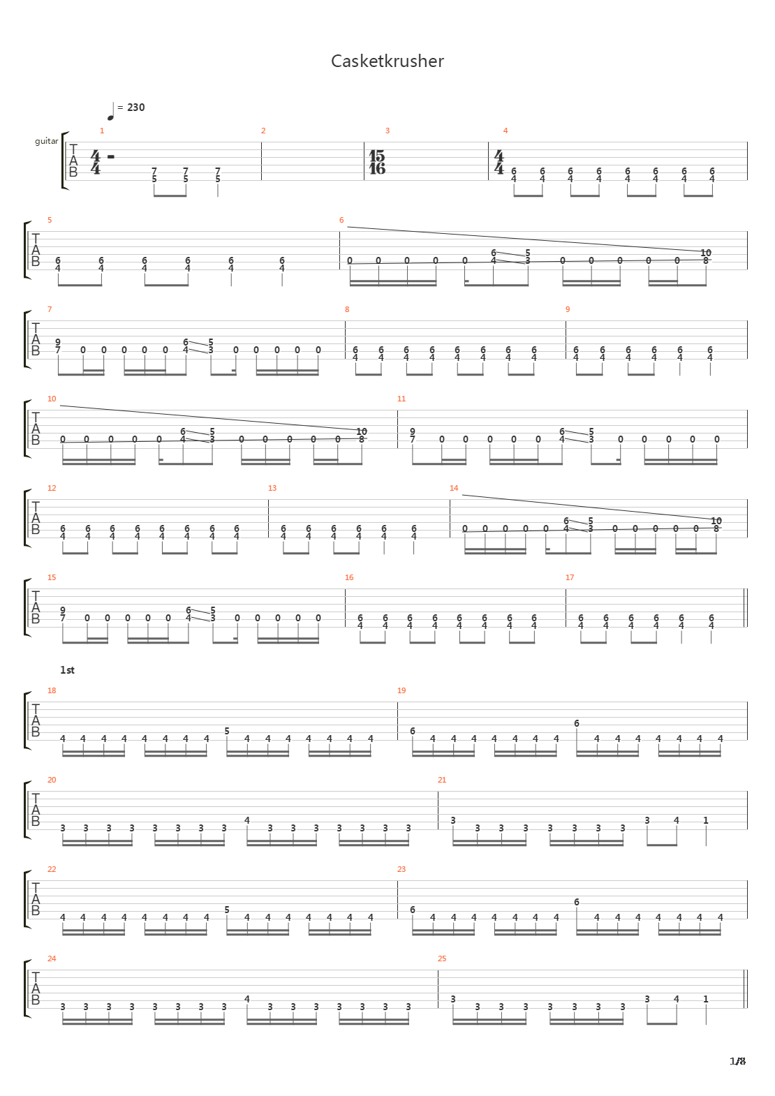 Casketkrusher吉他谱