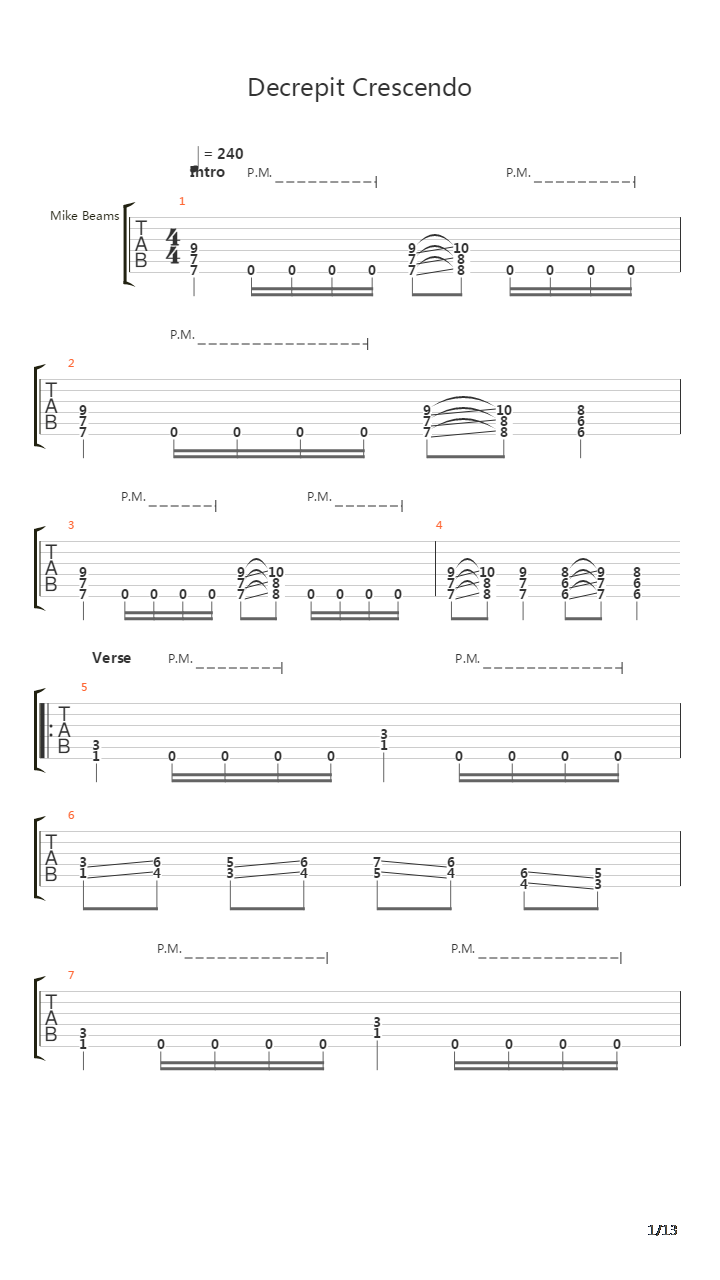 Decrepit Crescendo吉他谱