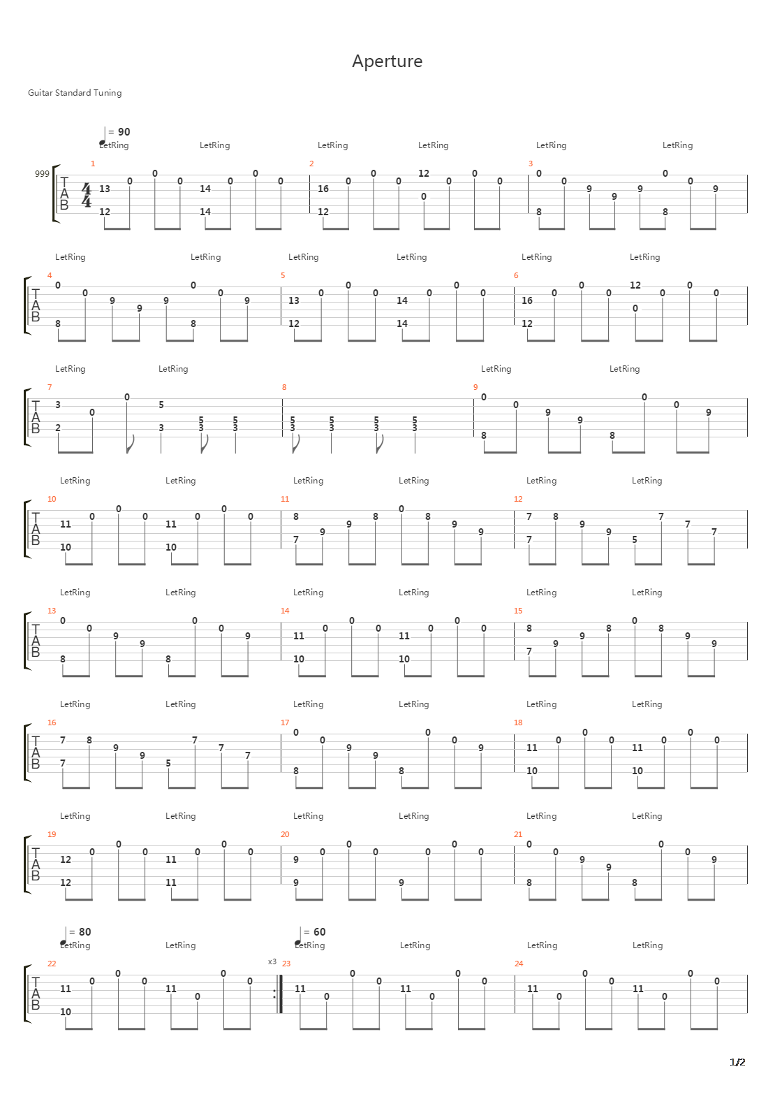 Aperture吉他谱