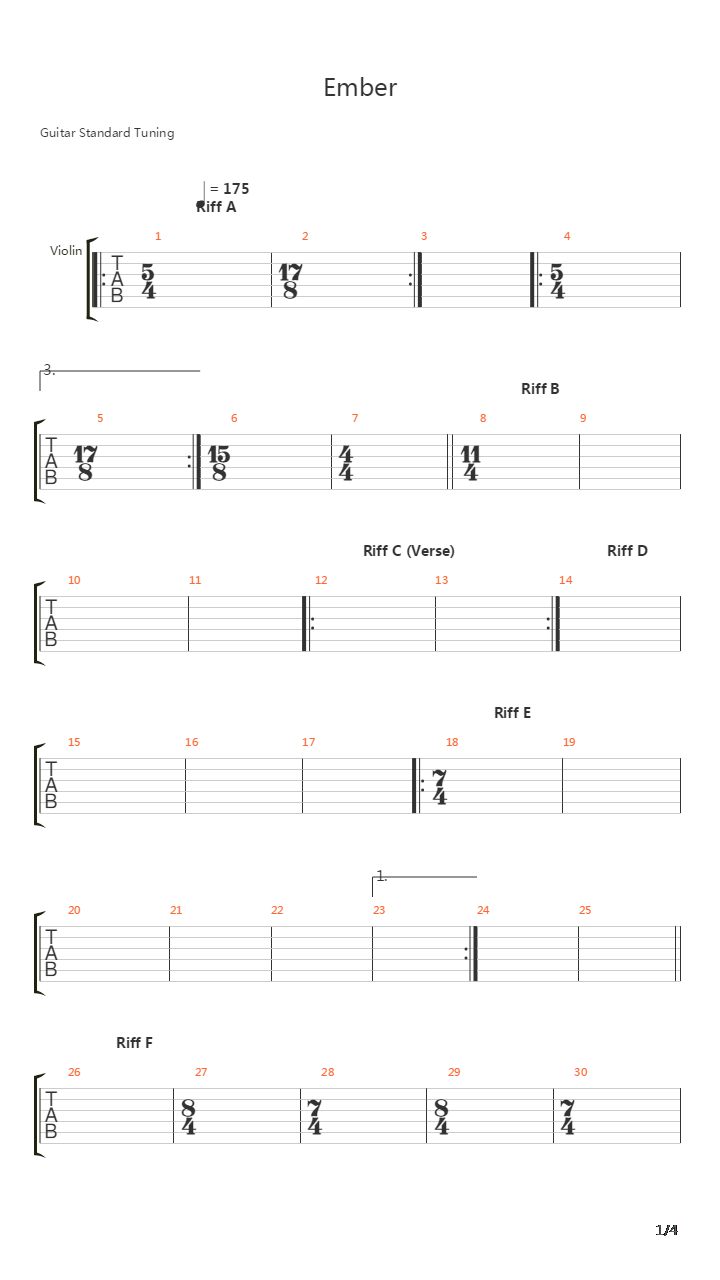Ember吉他谱