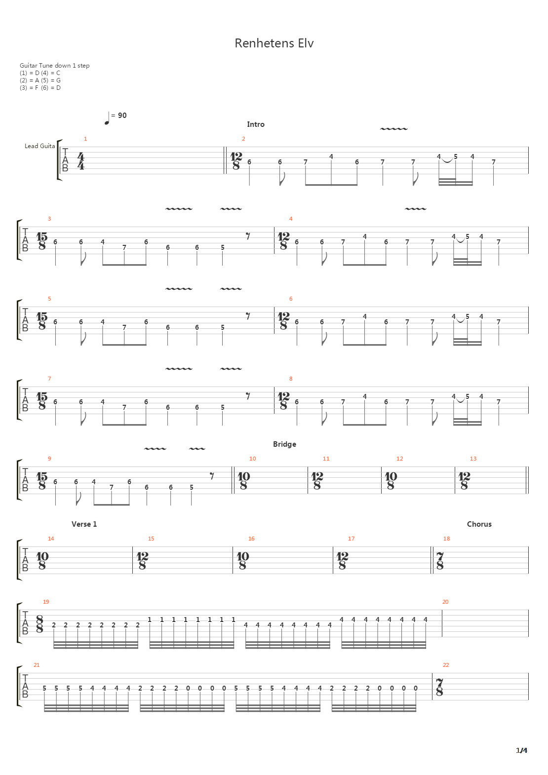 Renhetens Elv吉他谱