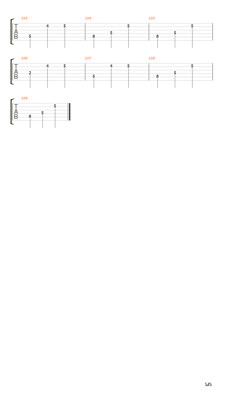 Time Stands Still吉他谱