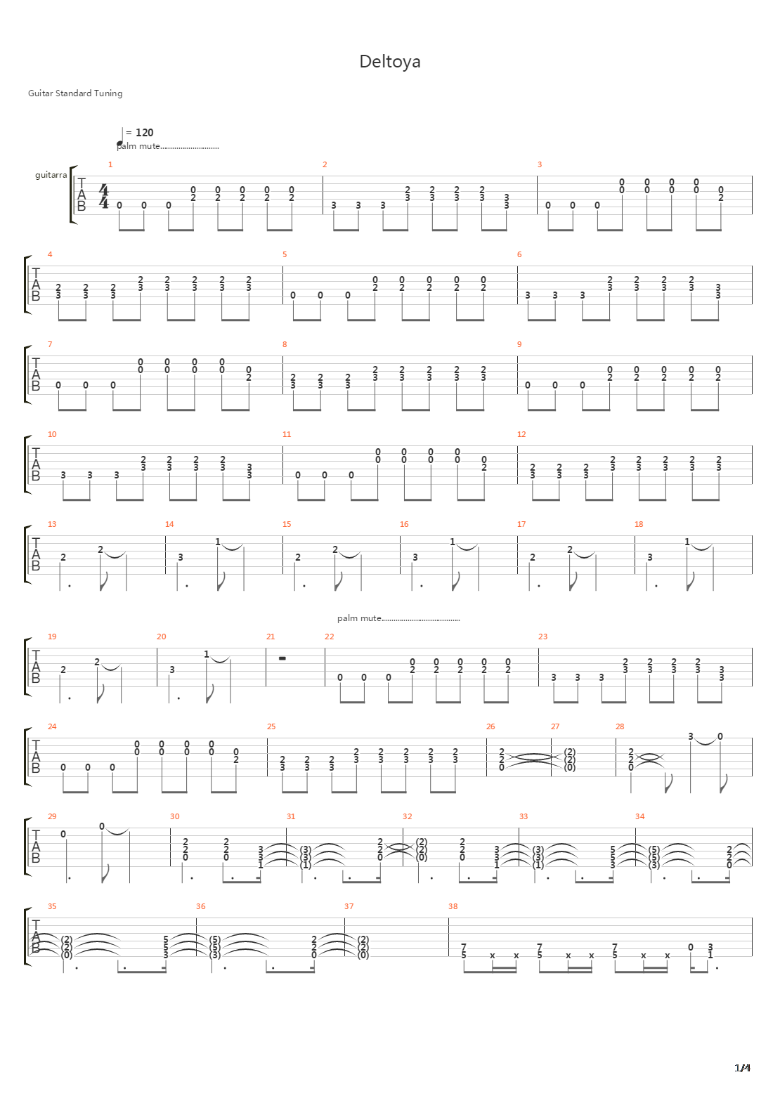 Deltoya吉他谱