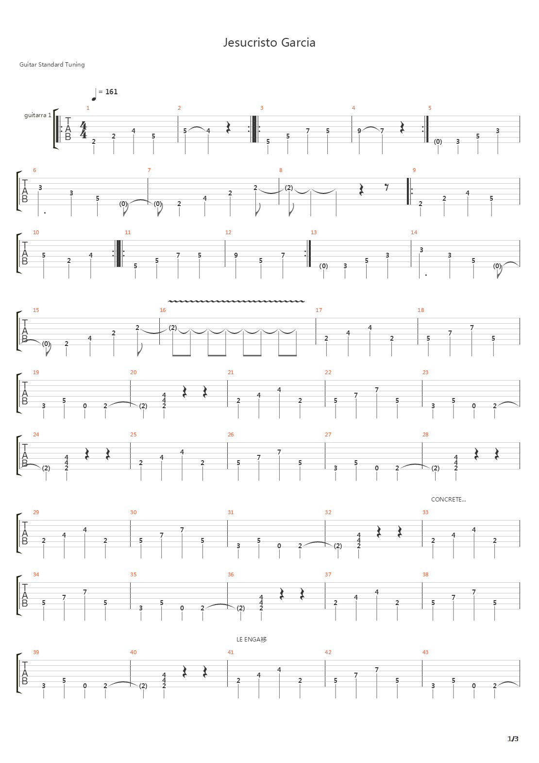 Jesucristo Garcia吉他谱