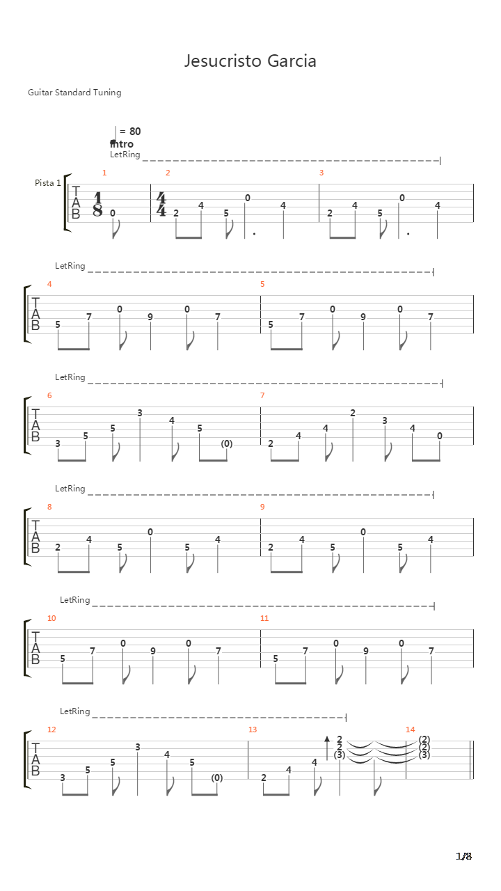 Jesucristo Garcia吉他谱