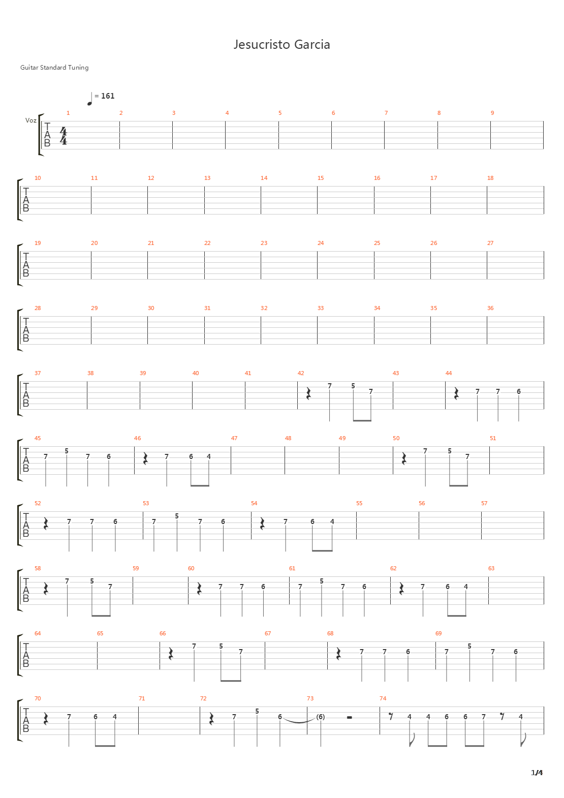 Jesucristo Garcia吉他谱