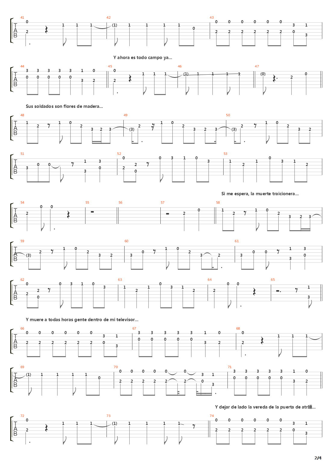 La Vereda De La Puerta De Atras吉他谱