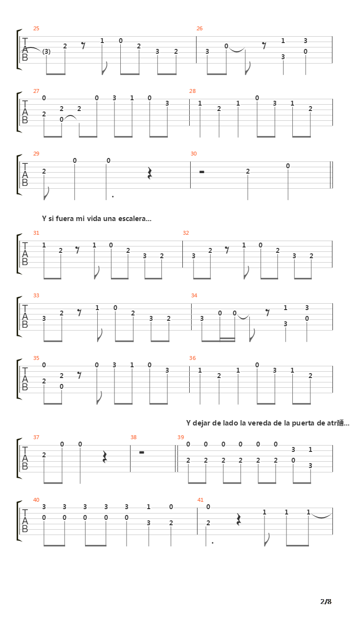 La Vereda De La Puerta De Atras吉他谱