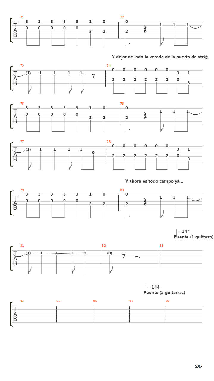 La Vereda De La Puerta De Atras吉他谱