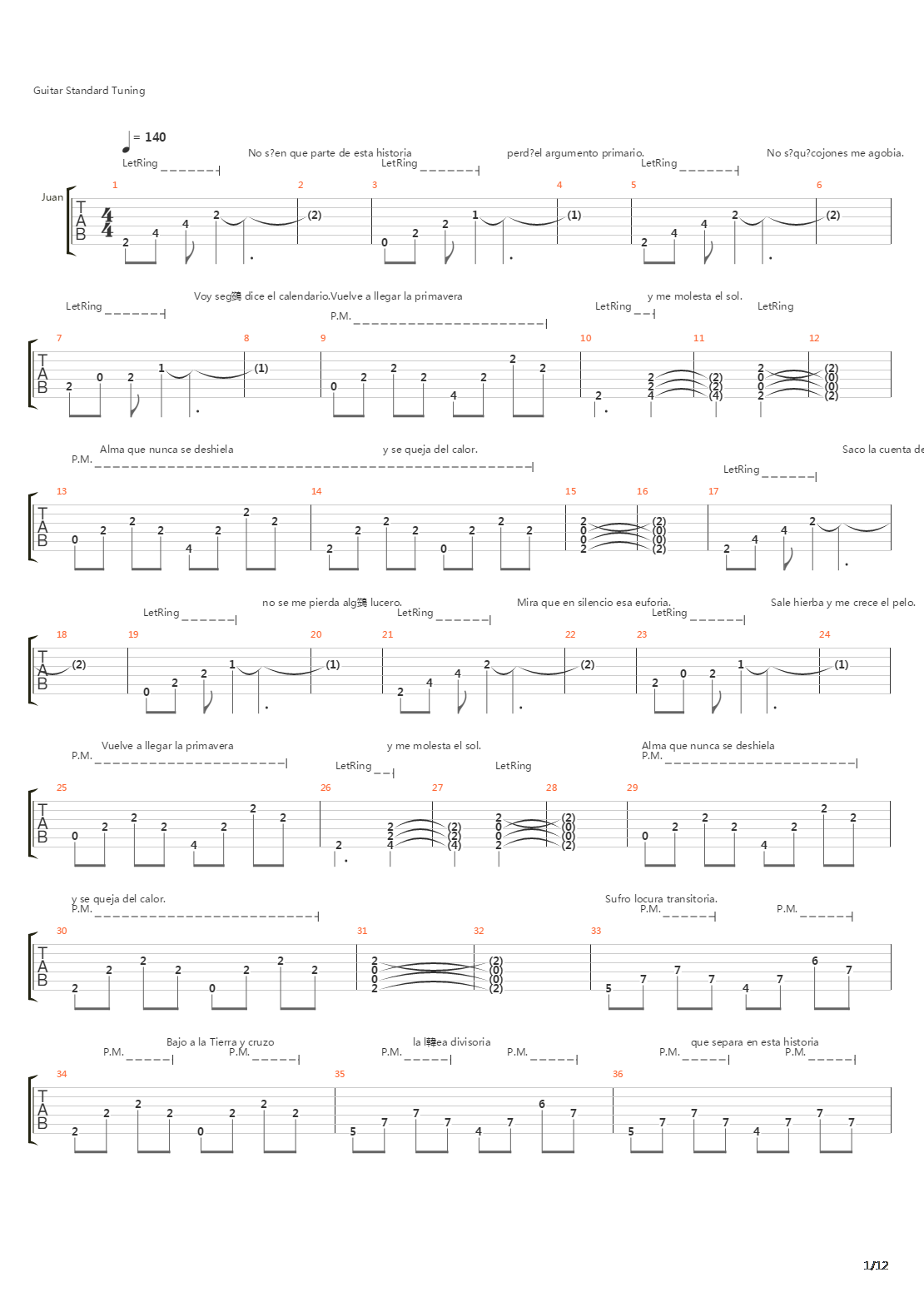 Locura Transitoria Acustico吉他谱