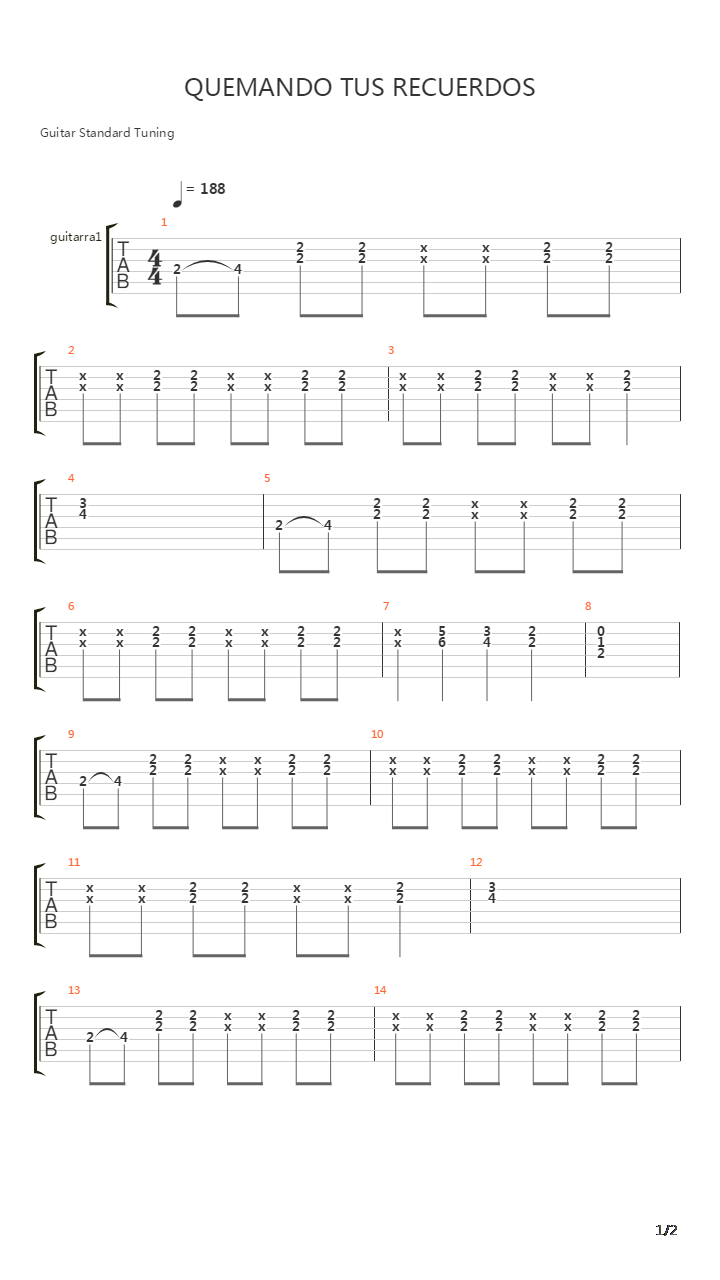 Quemando Tus Recuerdos吉他谱