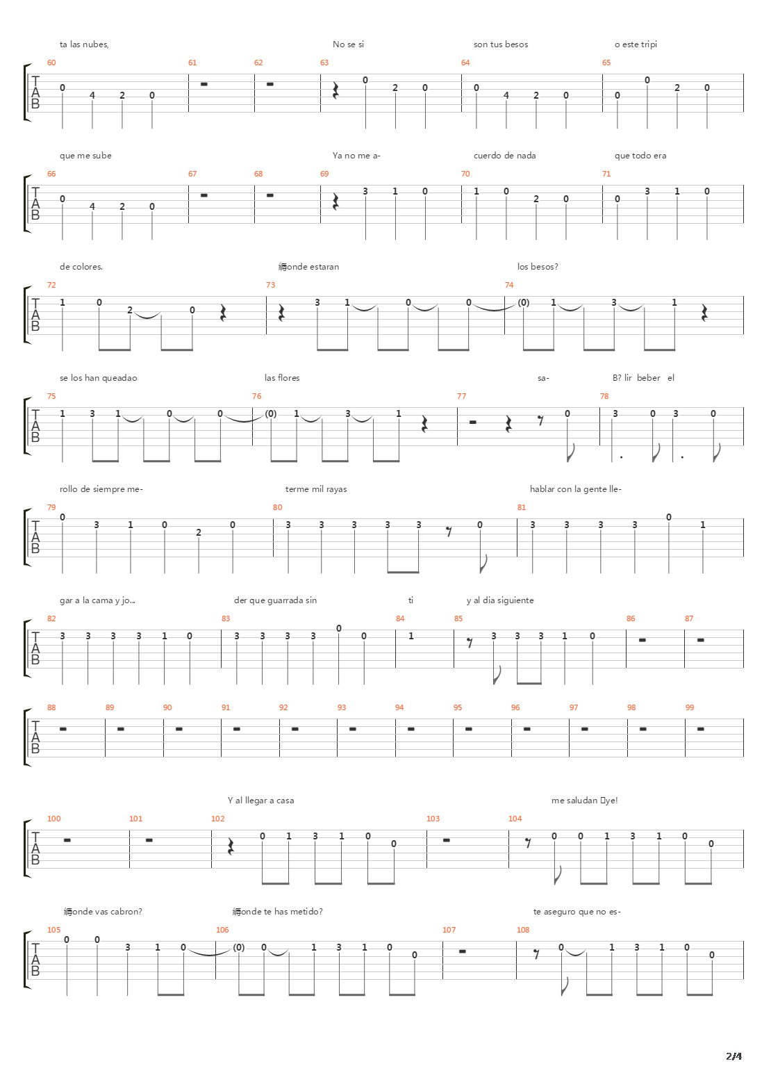 Salir吉他谱