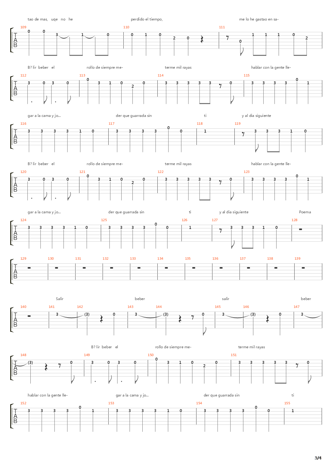 Salir吉他谱