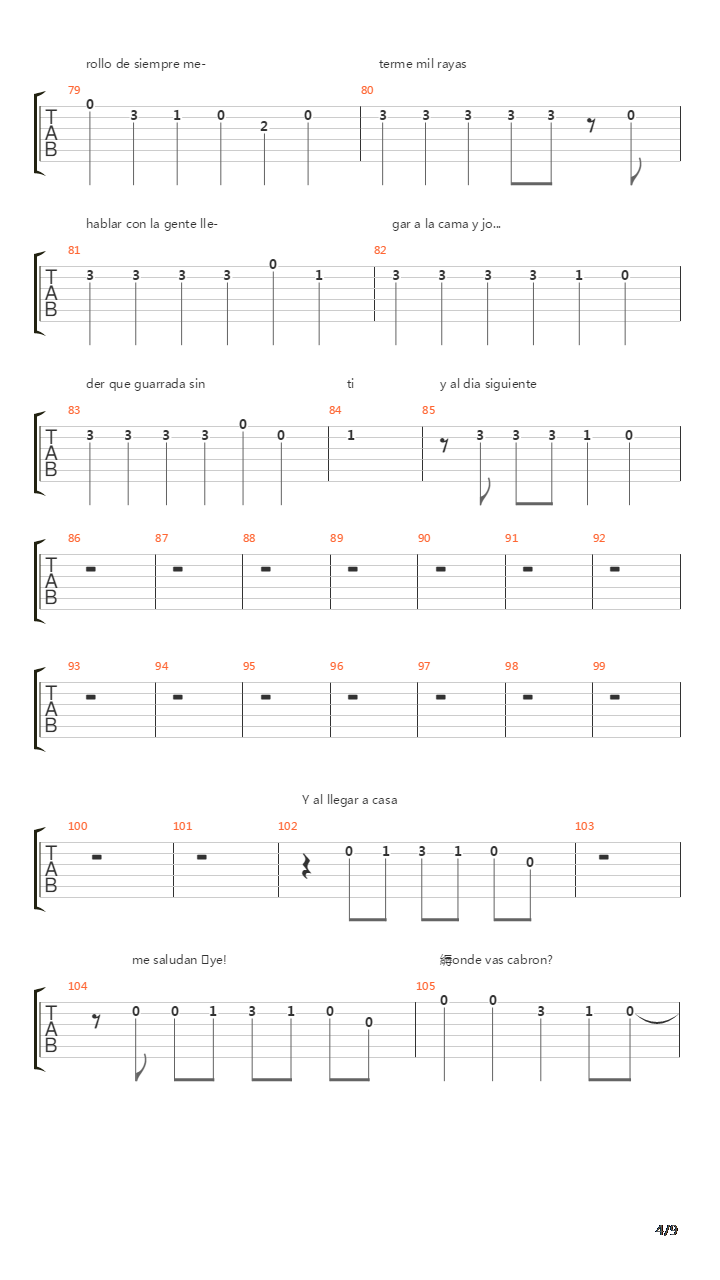 Salir吉他谱