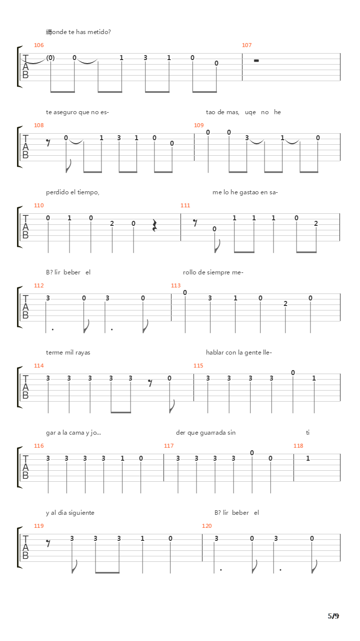 Salir吉他谱