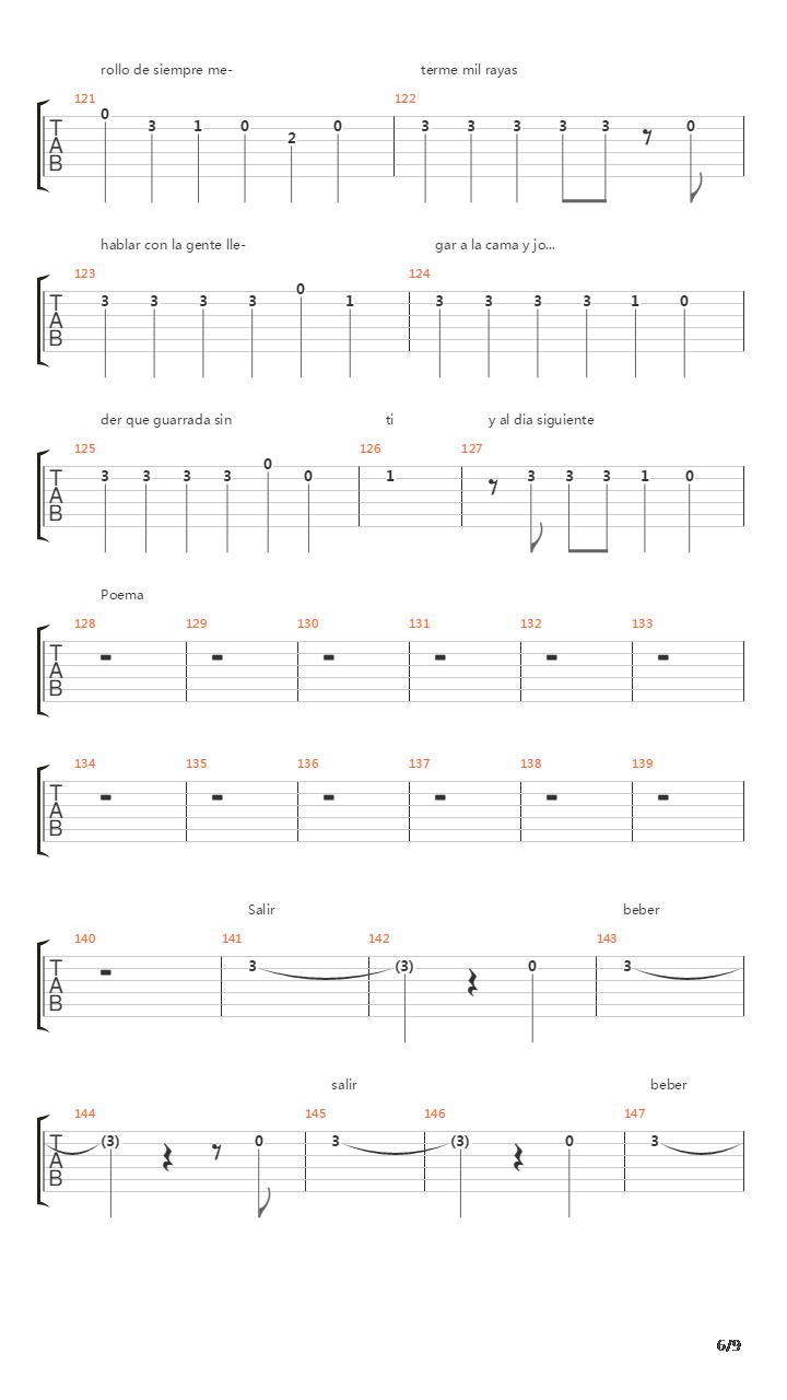 Salir吉他谱