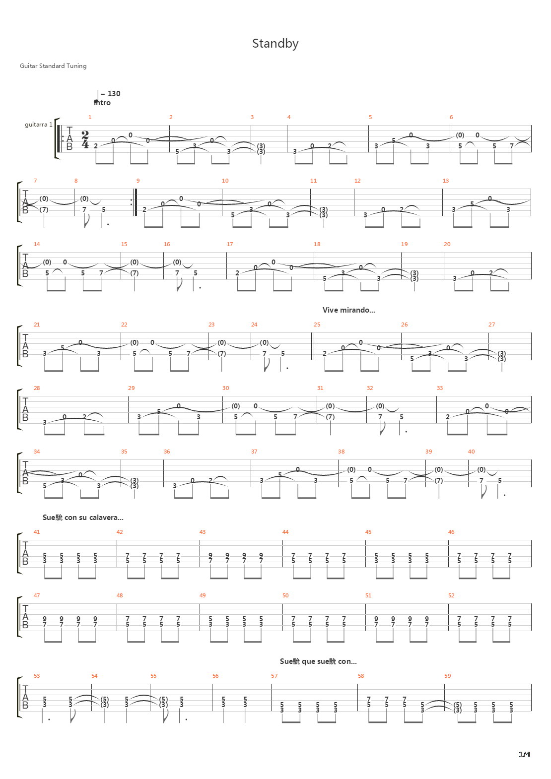 Standby吉他谱