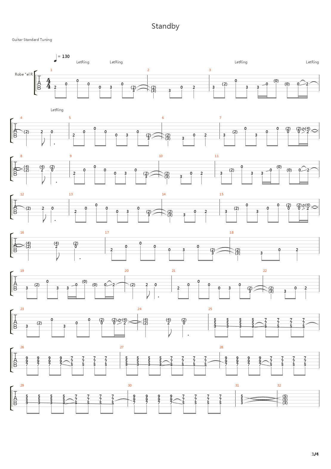 Standby吉他谱