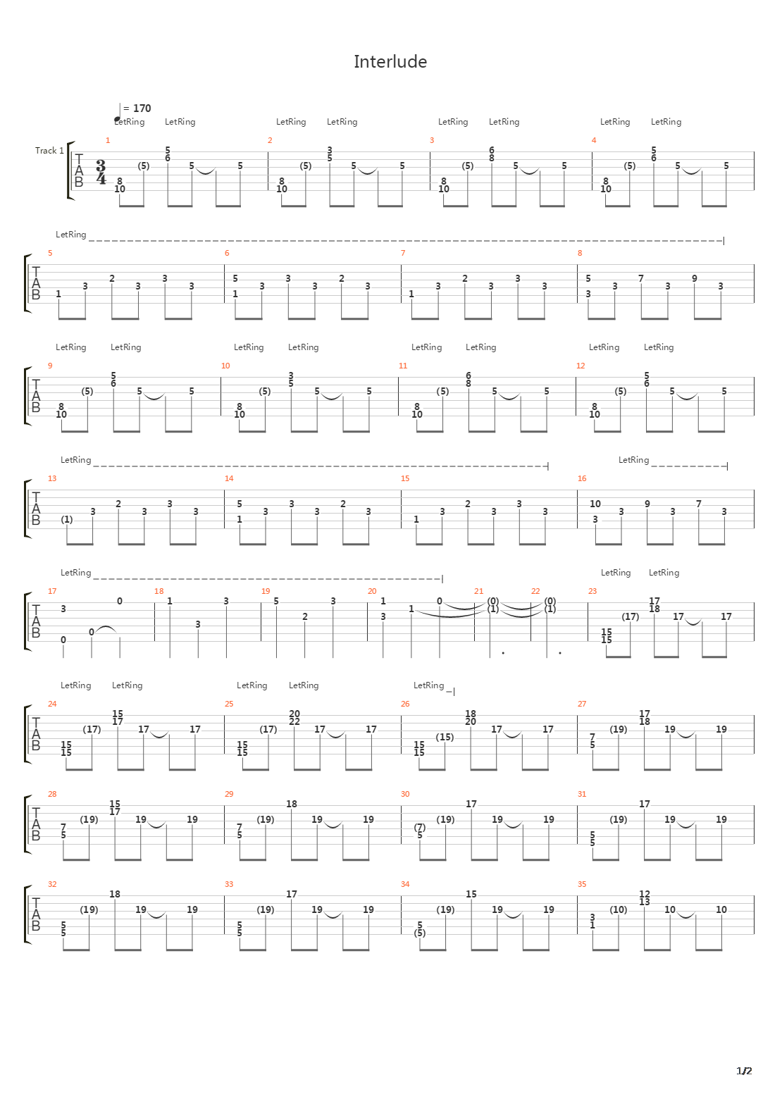 Interlude吉他谱