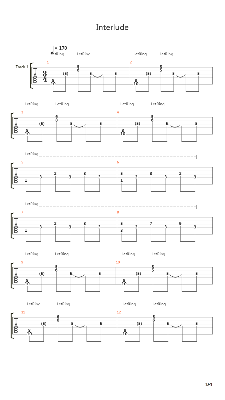 Interlude吉他谱