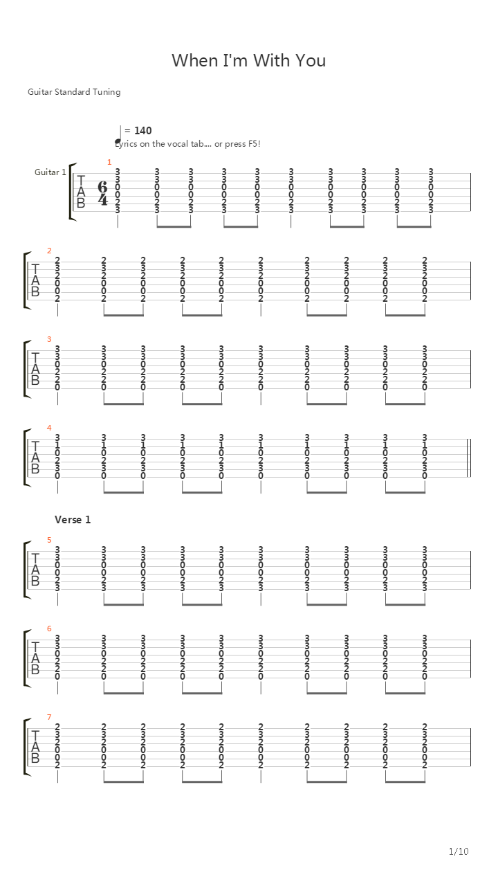 When Im With You吉他谱