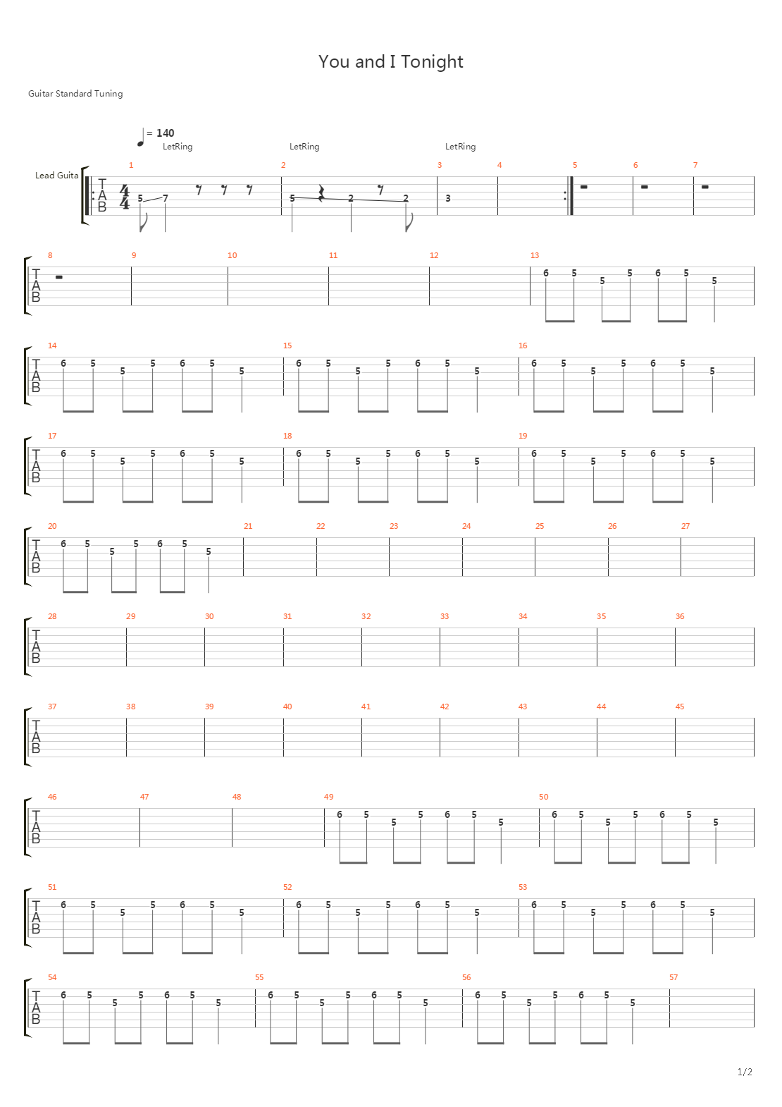 You And I Tonight吉他谱