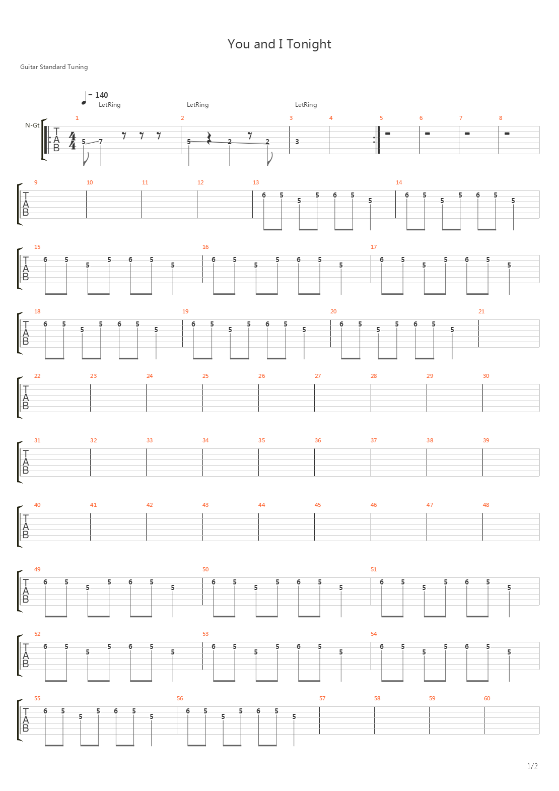 You And I Tonight吉他谱
