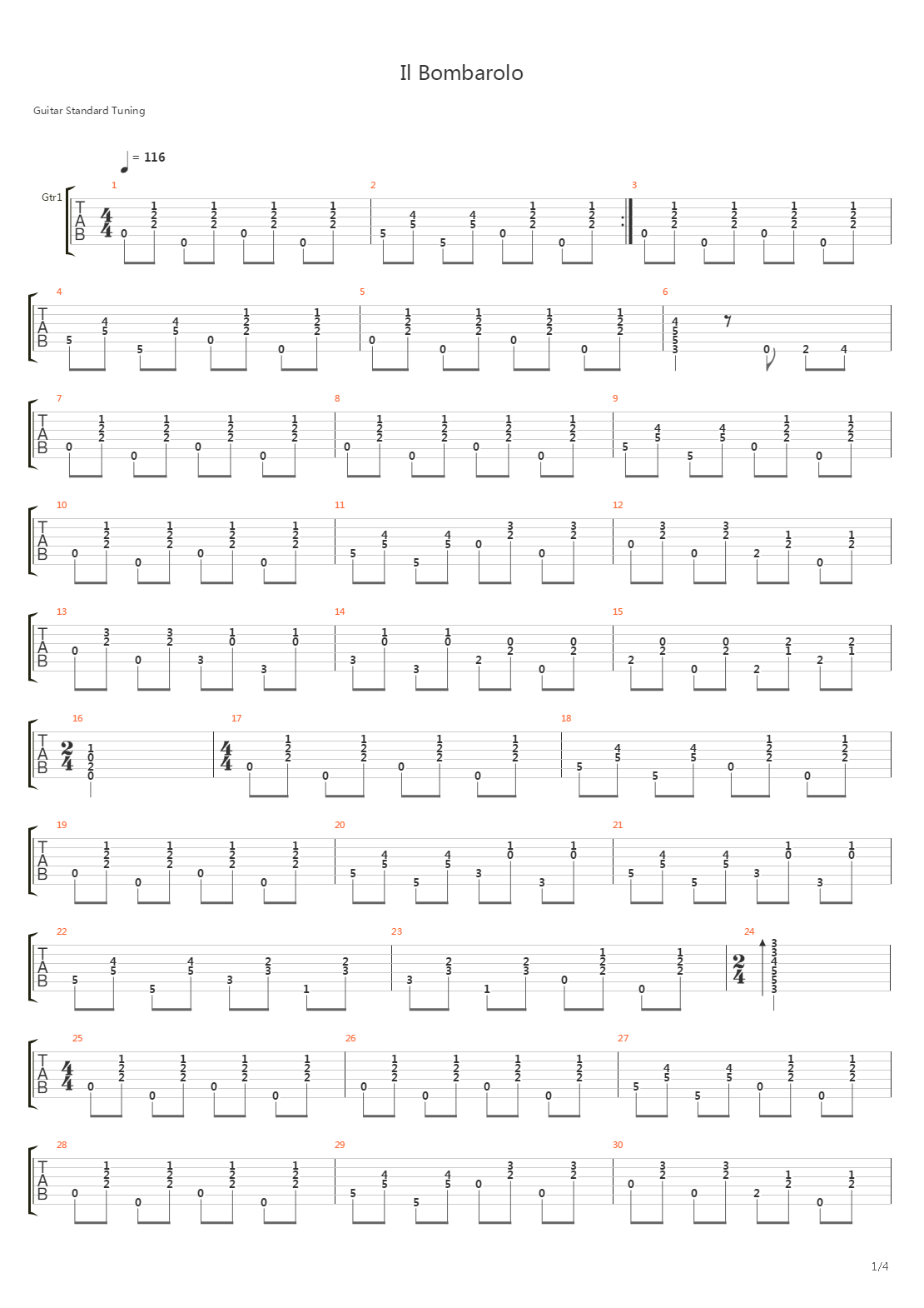 Il Bombarolo吉他谱
