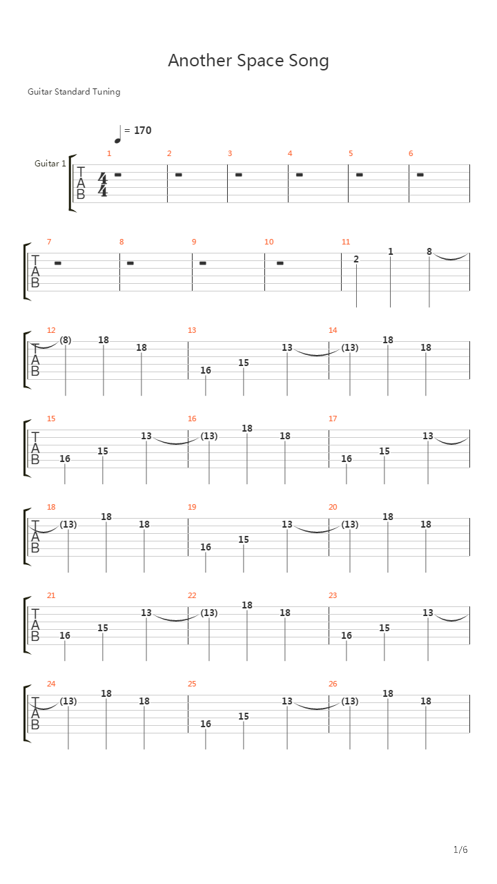 Another Space Song吉他谱