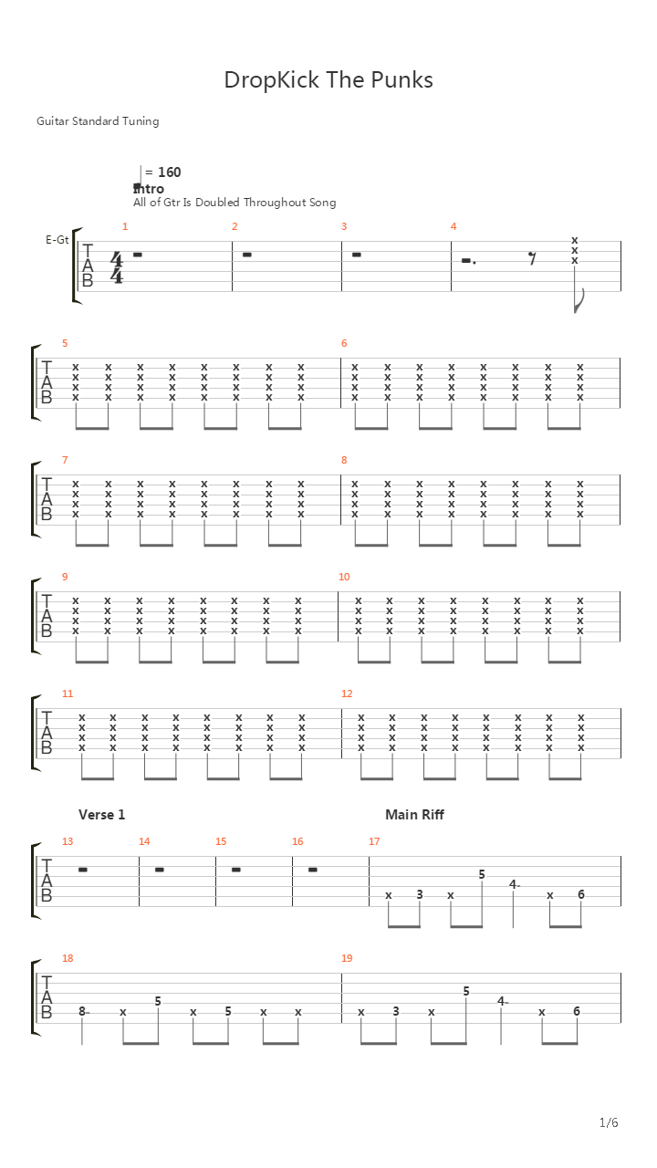 Dropkick The Punks吉他谱