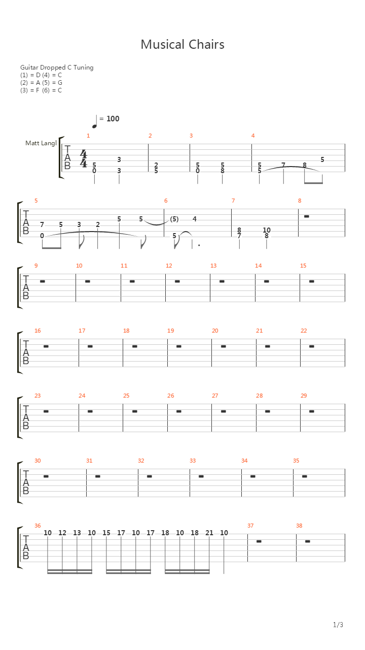 Musical Chairs吉他谱