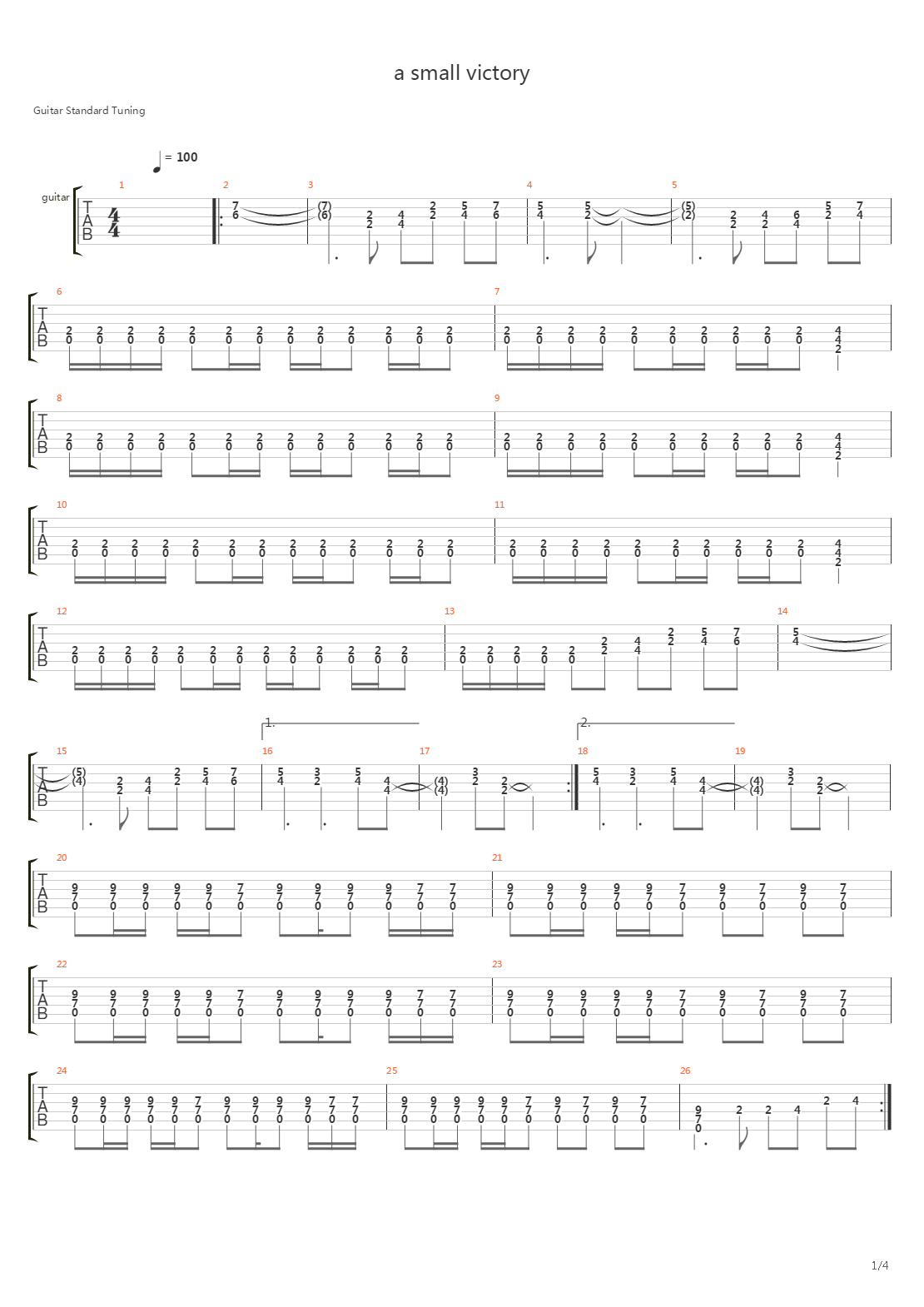 A Small Victory吉他谱