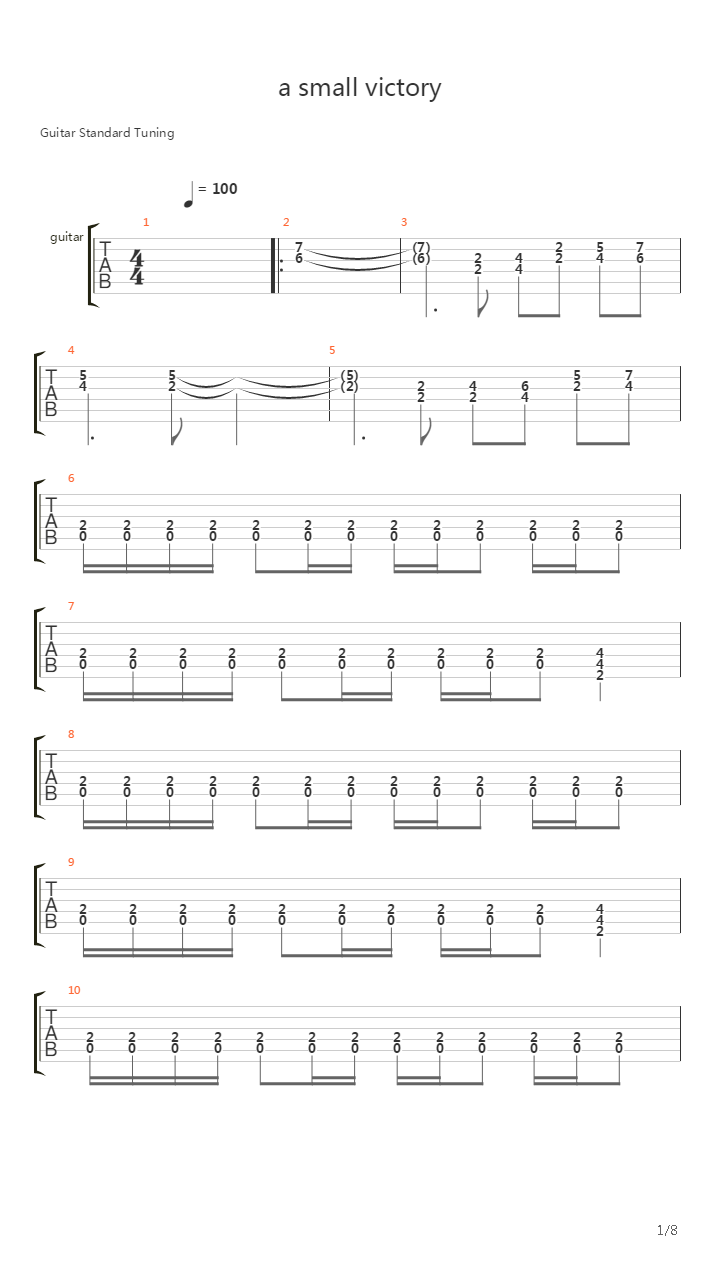 A Small Victory吉他谱