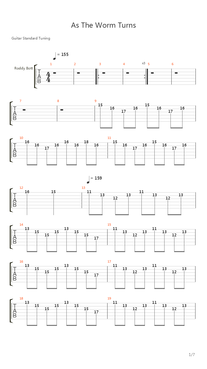 As The Worm Turns吉他谱