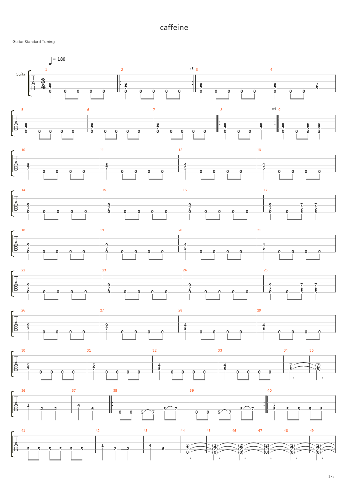 Caffeine吉他谱