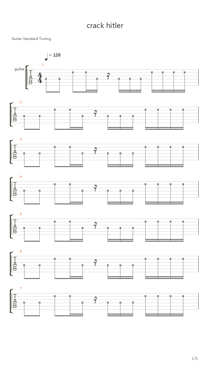 Crack Hitler吉他谱