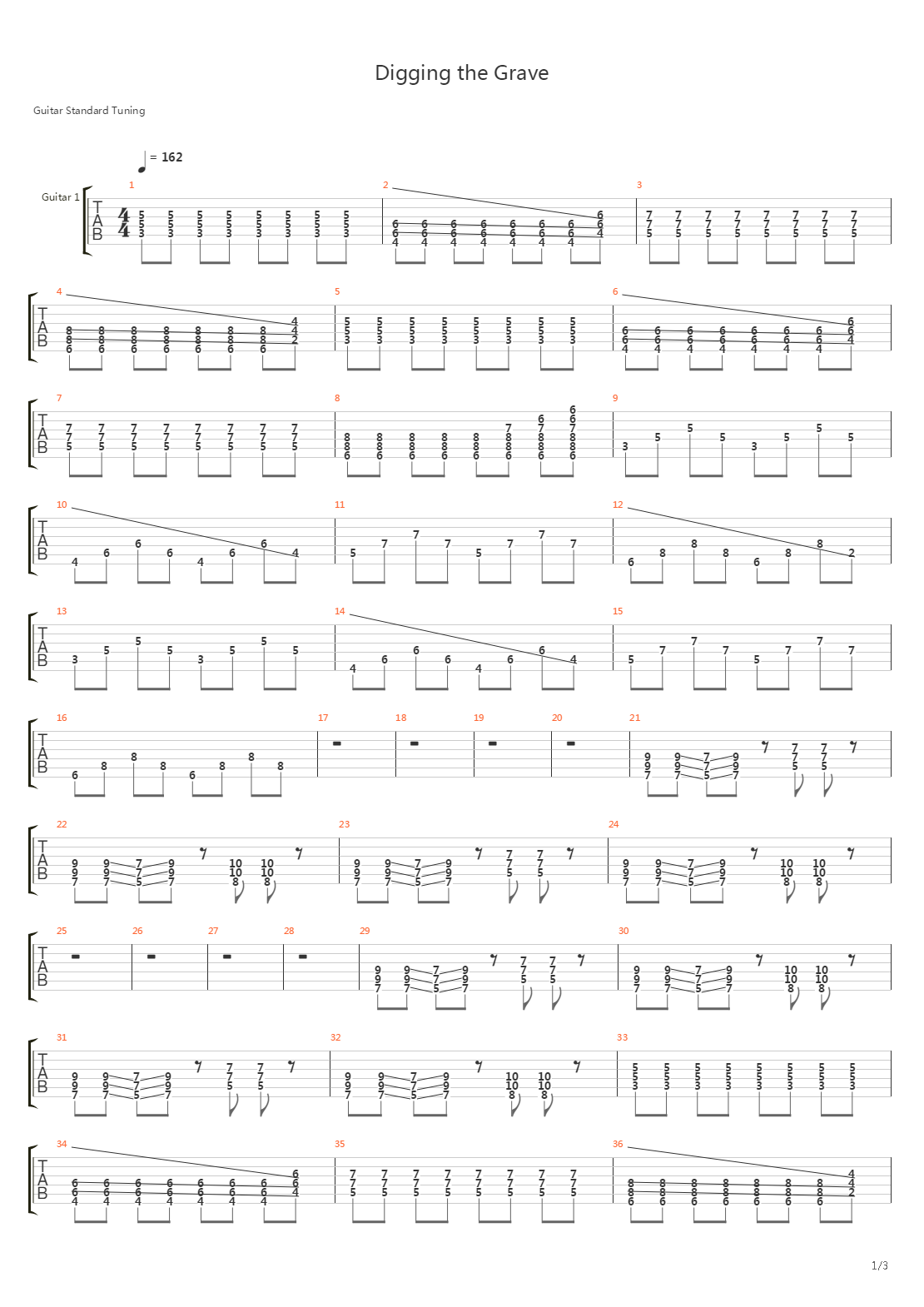 Digging The Grave吉他谱