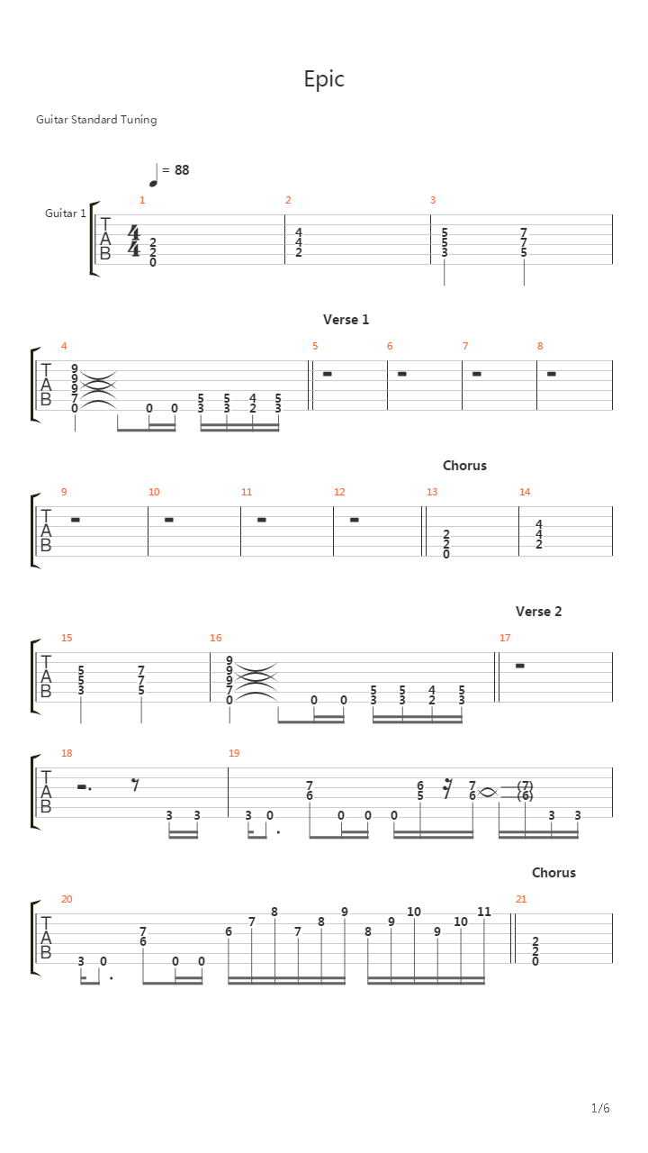 Epic吉他谱