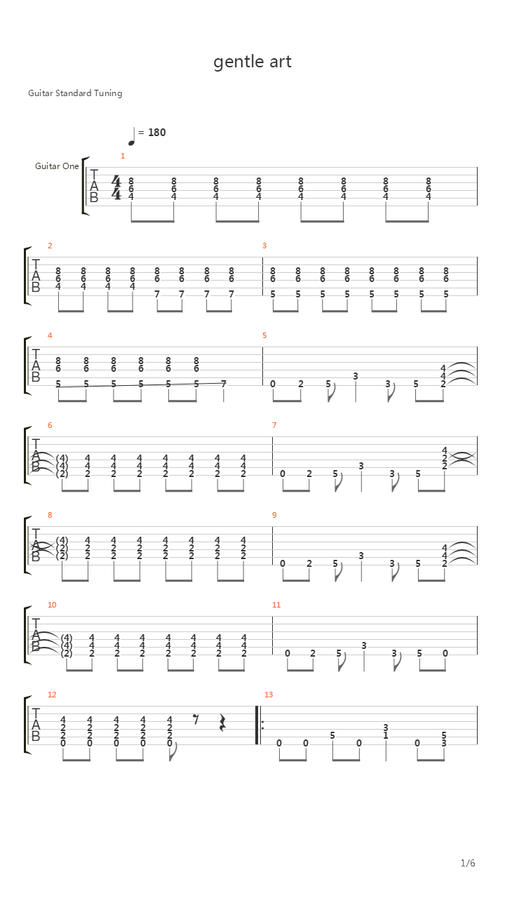 Gentle Art Of Making Enemies吉他谱
