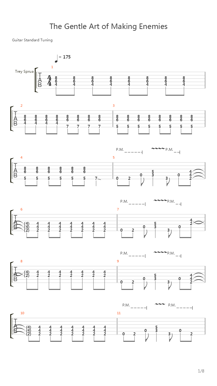 Gentle Art Of Making Enemies吉他谱