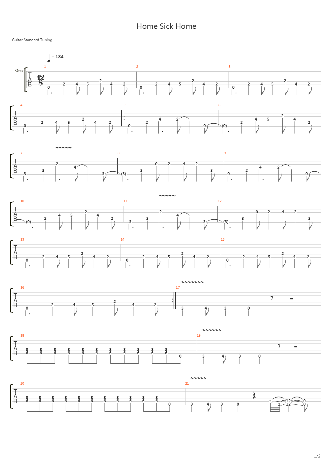 Home Sick Home吉他谱