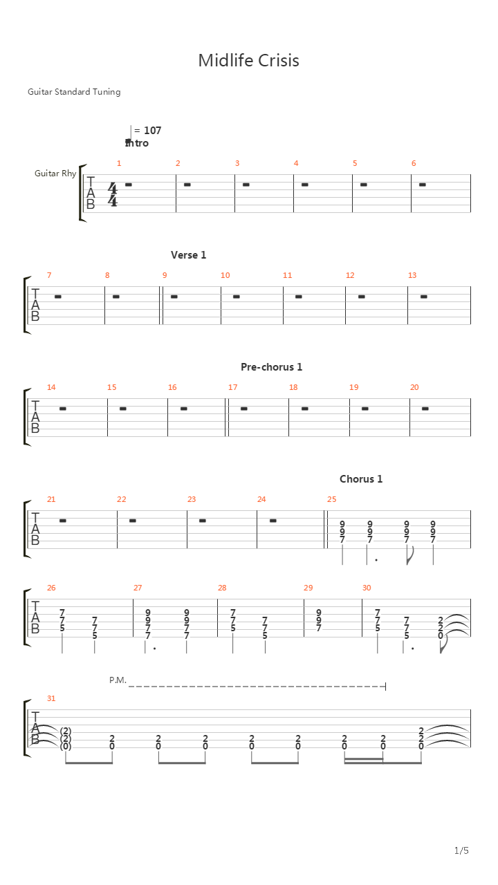 Midlife Crisis吉他谱