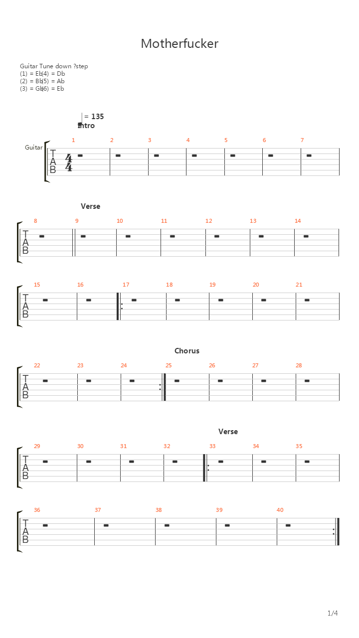 Motherfucker吉他谱