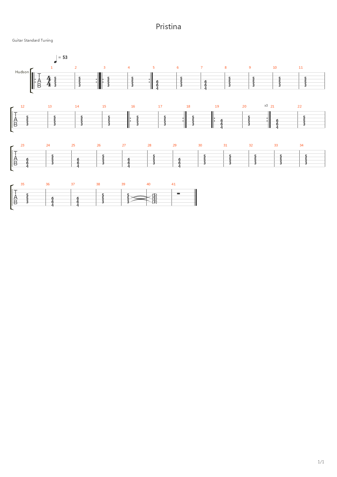 Pristina吉他谱