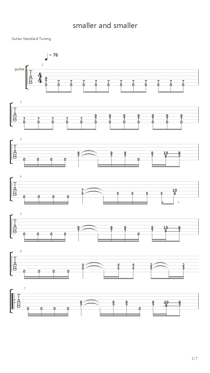 Smaller And Smaller吉他谱