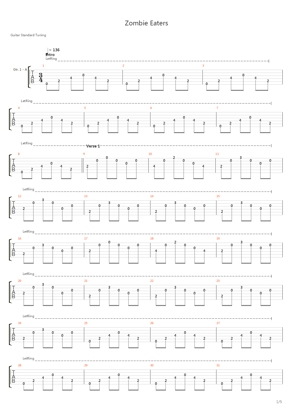 Zombie Eaters吉他谱