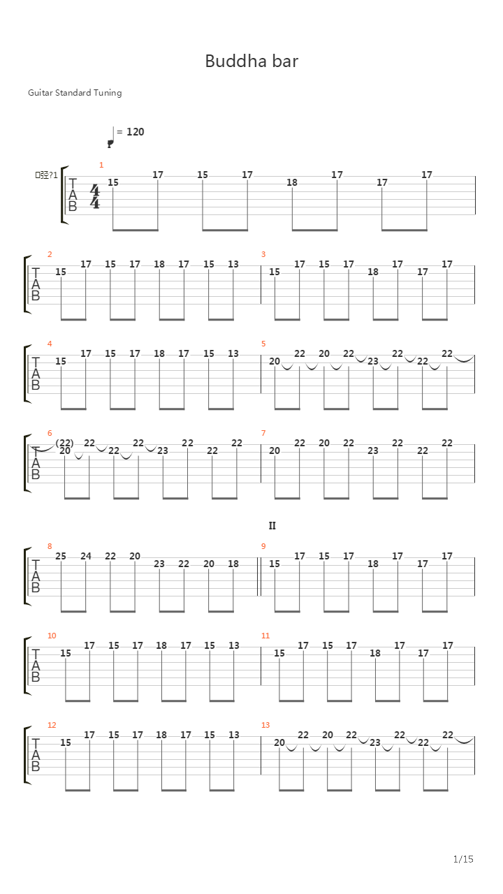 Buddha Bar吉他谱
